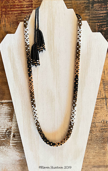 8/0 Beaded Fusion 5 Kumihimo Necklace with Adjustable Closure - M