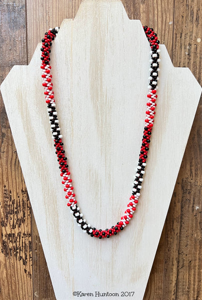 Red and sales black bead necklace