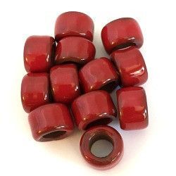 Porcelain Pony Beads, Large Hole - Red