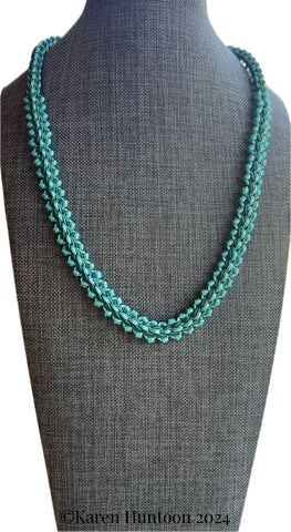 "***8-strand Kusari Tsunagi Soutache & Satin  Edge Bead Necklace Kit - Aqua"
