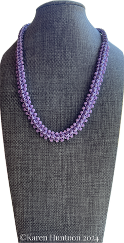 "***8-strand Kusari Tsunagi Soutache & Satin  Edge Bead Necklace Kit - Hyacinth"