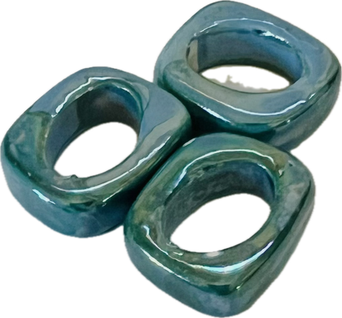 Shimmering Aqua Beads - (3 beads/pkg)