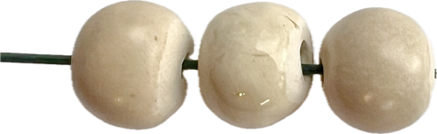Handmade Ceramic Beads - Ivory (3 beads/pkg)