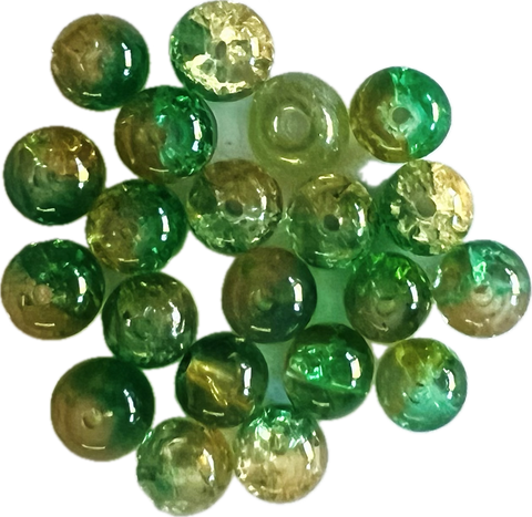 Crackle Beads - Green (21 per package)