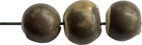 Handmade Ceramic Beads - Aged Mushroom (3 beads)