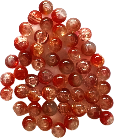Crackle Beads - Red (50 per package)