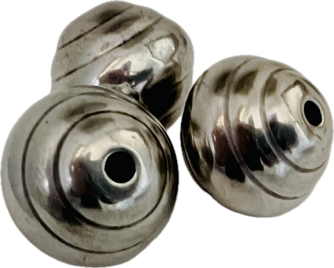 Big Orb Focal Beads - Antique Silver (3 focal beads per pkg)