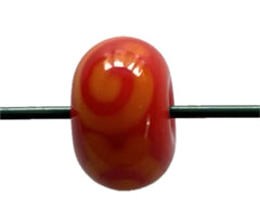Handmade Glass Beads - Red/Tangerine (1 bead)