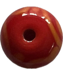 Handmade Glass Beads - Red/Tangerine (1 bead)