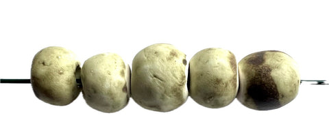 Handmade Ceramic Beads - Aged Sage (5 beads)