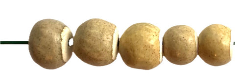 Handmade Ceramic Beads - Creamy Mushroom (5 beads)