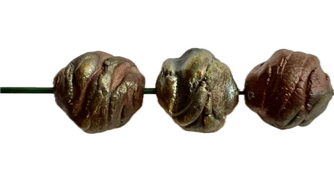Handmade XAZ Raku Beads - Rustic (3 beads)