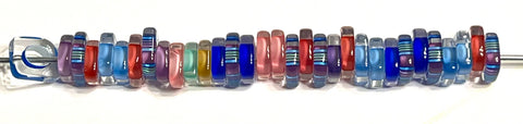 Furnace Glass Square Beads - Assorted Colors (32 beads/pkg)