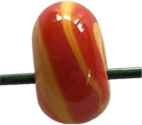 Handmade Glass Beads - Tangerine/Red (1 bead)