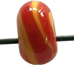 Handmade Glass Beads - Tangerine/Red (1 bead)