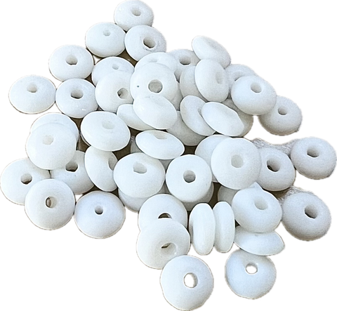 Glass Spacer Beads- White - (54 per pkg)