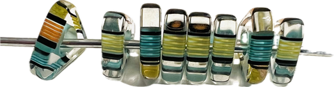 Furnace Glass Triangle Beads - (8 beads/pkg)