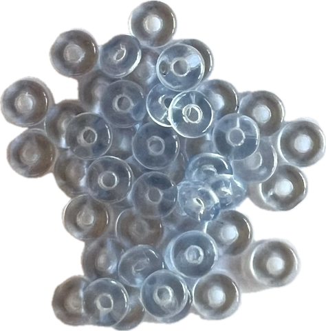 Glass Spacer Beads- Very Lt Blue - (48 per pkg)