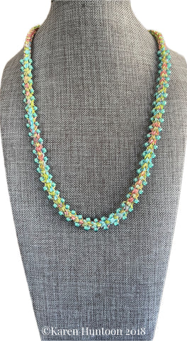 "******8-strand Jubilee Ribbon Kusari Tsunagi Edge Bead Necklace Kit" - Pretty Pastels