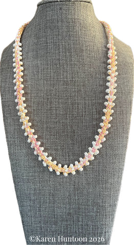 "******8-strand Jubilee Ribbon Kusari Tsunagi Edge Bead Necklace Kit" - Sorbet