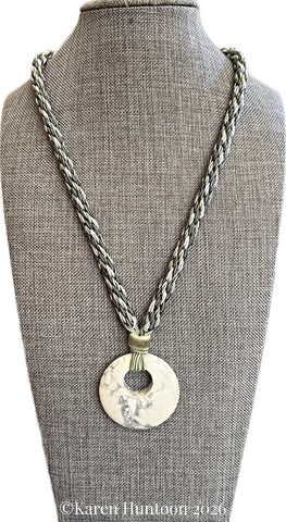 "****** Kongoh Gumi Italian Soutache Necklace with a Cloudstone Pendant