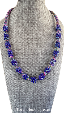 "*****8-strand Jubilee Ribbon Kongoh Gumi Cluster Bead Necklace Kit" - Magical & Cobalt