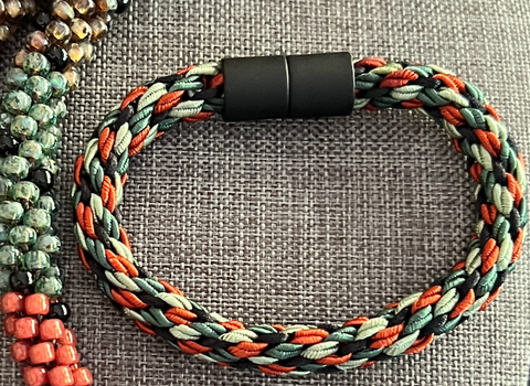 "**8-strand Kongoh Gumi Luxury Italian Soutache Bracelet Kit - Lichen, Mountain, Adobe & Black"