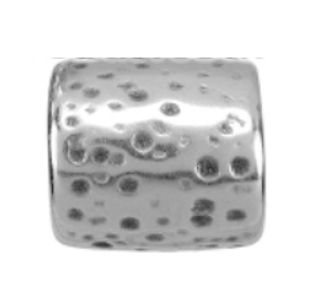 "Hammered" Slider, Round, Antique Silver - 10mm