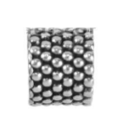 "Raised Dot" Short Slider, Round, Antique Silver - 5mm