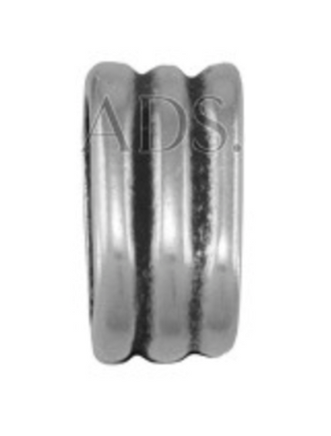 "Double Line" Slider, Oval - Antique Silver