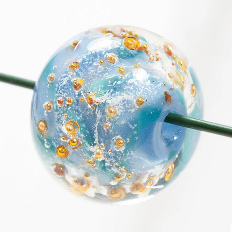 Boro Glass Donut Bead - Mythical Sky