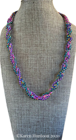 "*****8-strand Jubilee Ribbon Kongoh Gumi Swirl Edge Bead Necklace Kit" - Magical