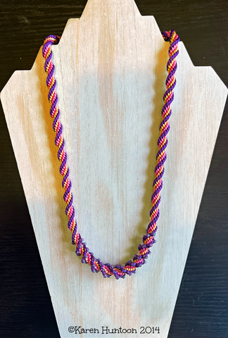 12-Strand Ridge Spiral Necklace Kit - Purple/Coral /Goldenrod