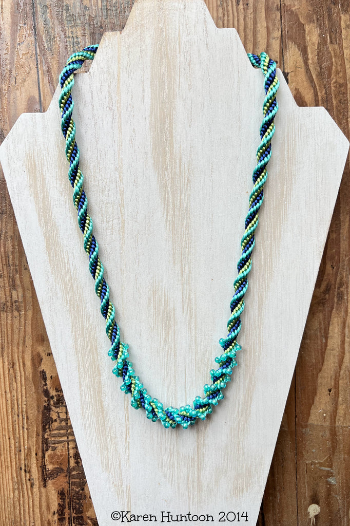 12-Strand Ridge Spiral Necklace Kit - Turquoise, Apple Green & Royal