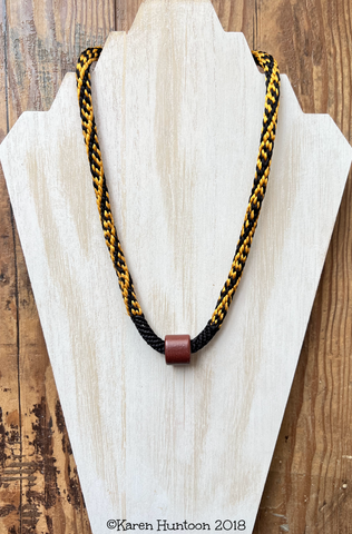 16-strand Braiding with a Core Kumihimo Necklace Kit - Coffee & Black