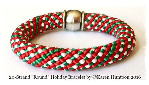 20-Strand Naiki Gumi "Round" Holiday Bracelet - Petite Satin