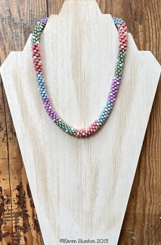 6/0 Bead "Painting with Beads" Necklace Kit - Colorblock Pastels