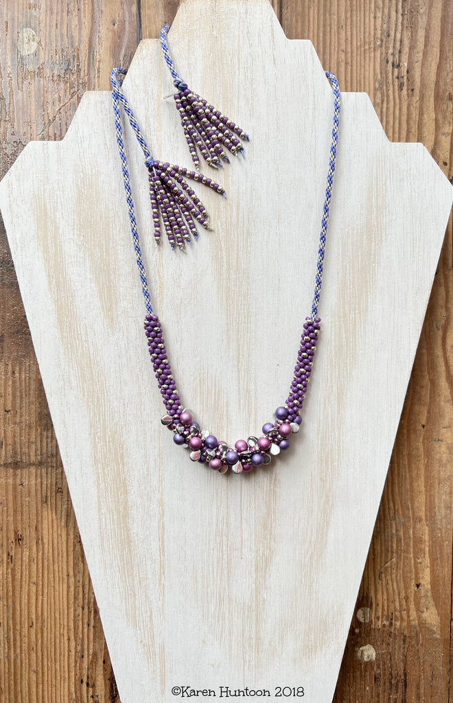Beaded Kumihimo Baubles & Pips Necklace Kit - Orchid
