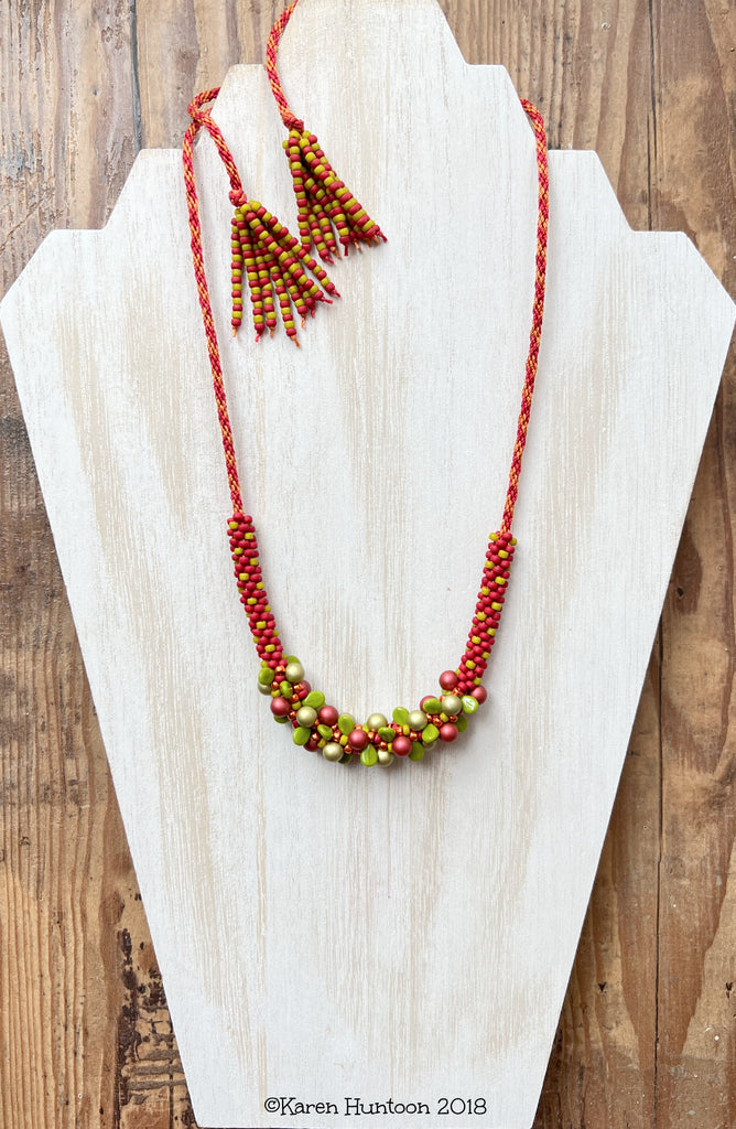 Beaded Kumihimo Baubles & Pips Necklace Kit - Summer Picnic