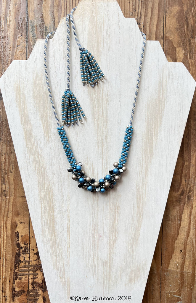 Beaded Kumihimo Baubles & Pips Necklace Kit - Beautiful Blues
