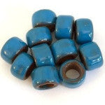 Porcelain Pony Beads, Large Hole - Blue