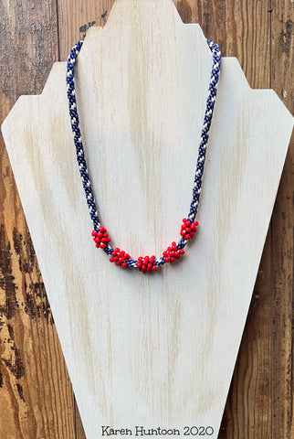 Cluster Bead Kongoh Gumi Necklace Kit - 4th of July