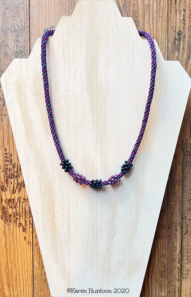 Cluster Bead Kongoh Gumi Necklace Kit - Purple & Royal