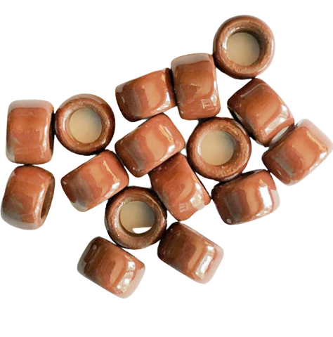 Porcelain Pony Beads, Large Hole - Cocoa