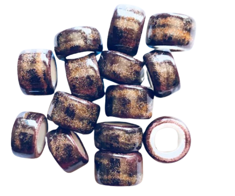 Porcelain Pony Beads, Large Hole - Copper