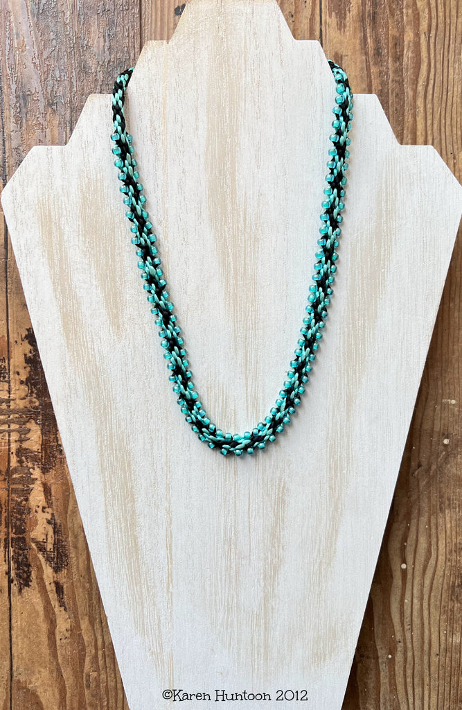 Edge Bead Necklace Kit - Black & Turquoise