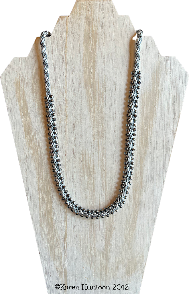 Edge Bead Necklace Kit - Dk Grey & Silver