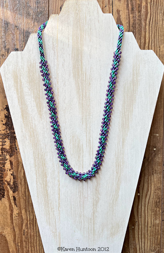 Edge Bead Necklace Kit - Purple & Turquoise