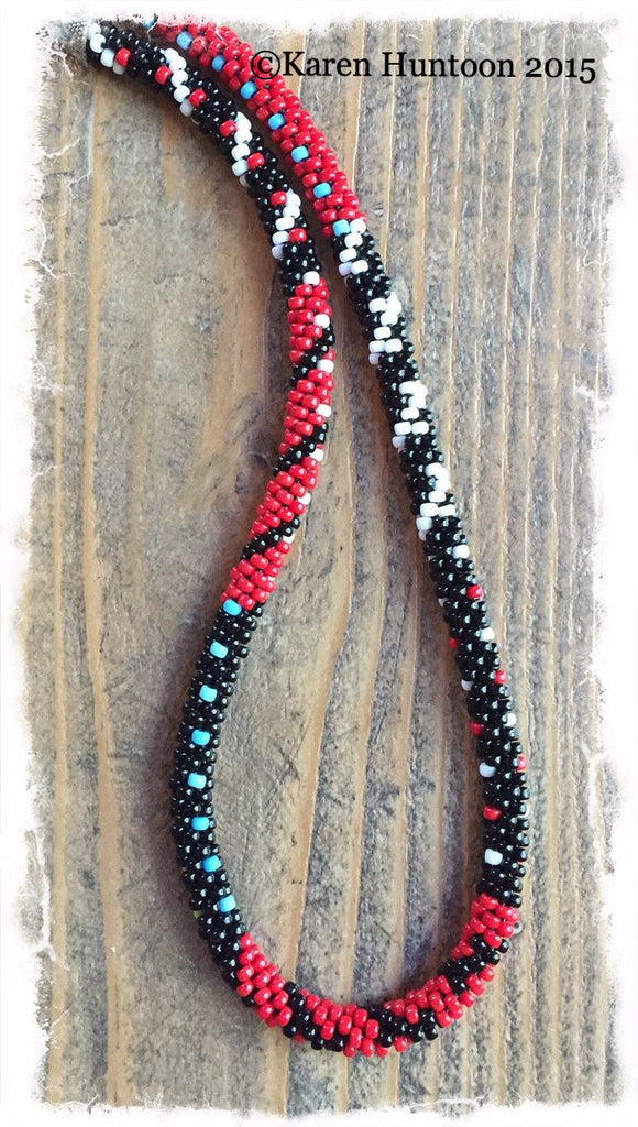 Painting with Beads Kumihimo Necklace Kit - Red White & Black