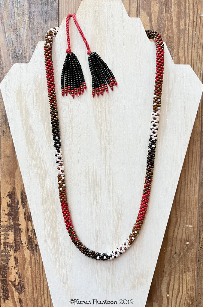 "8/0 Beaded Fusion 5 Kumihimo Necklace with Adjustable Closure - Fall 25"